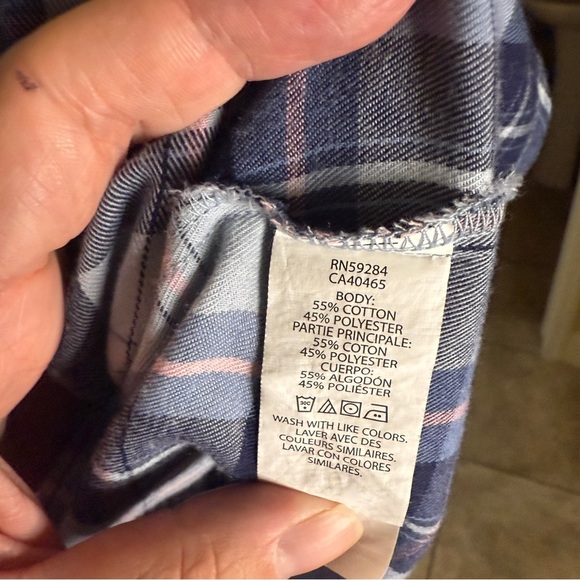 The Children's Place Plaid Button Down Shirt - Blue, Gray, Pink - Picture 4 of 4